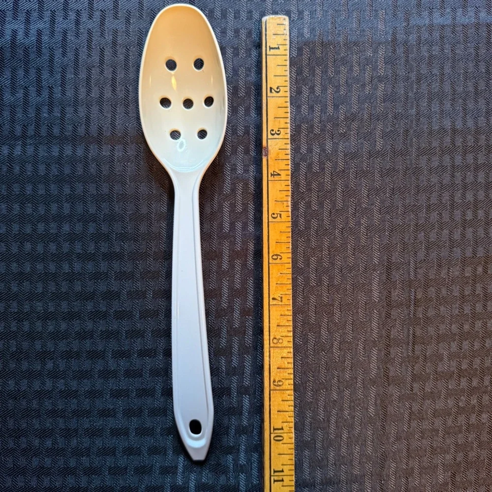 Hutzler Item‎ No 1700 White Slotted Spoon Serving Kitchen Utensil Made in USA